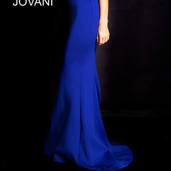 Blue One Shoulder Mermaid Jovani Gown 32602 - Picture 7 of 7